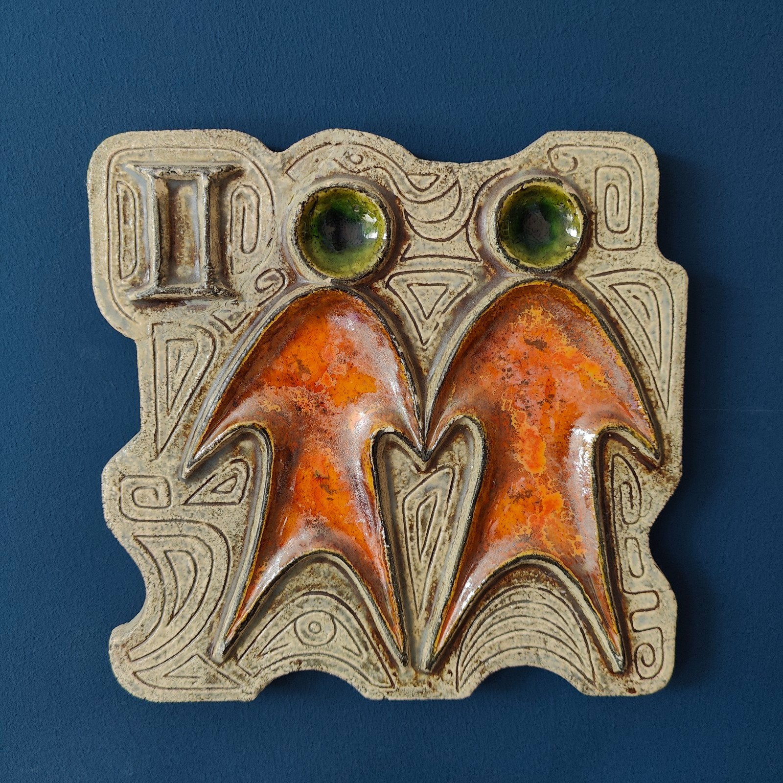 Vintage Westraven keramische wandtegel Tweelingen, Antiek en Kunst, Antiek | Keramiek en Aardewerk, Ophalen of Verzenden
