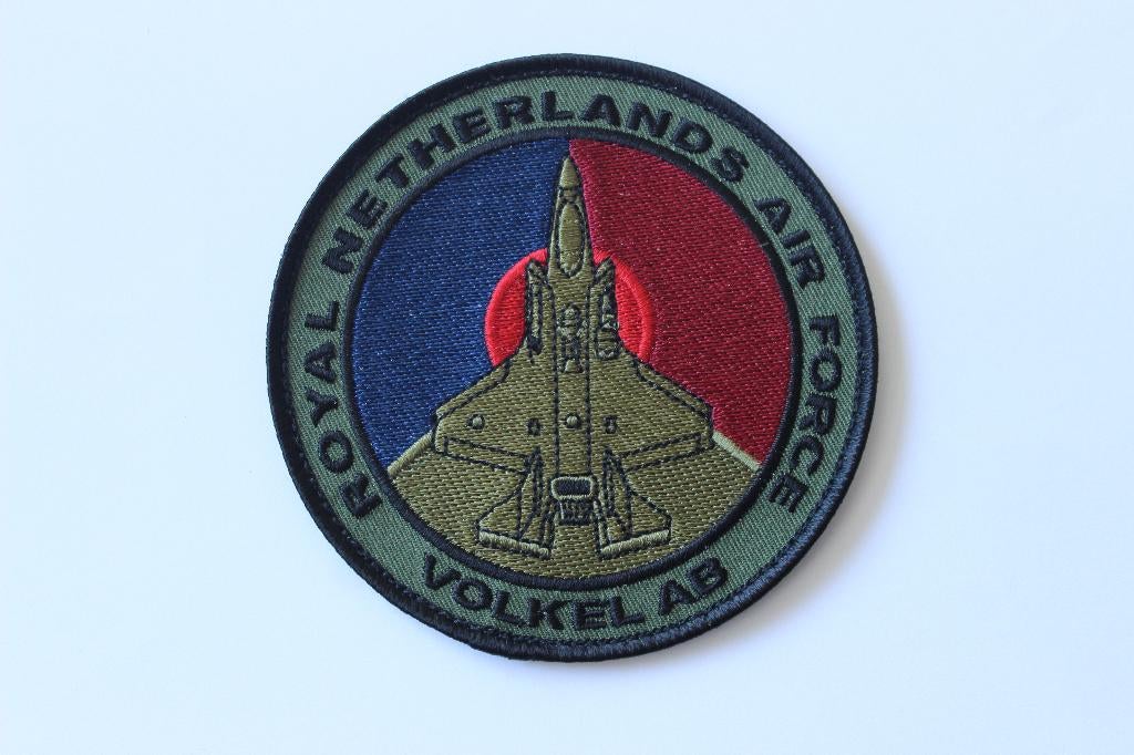 patch  f-35 royal  netherlands  air  force  volkel  groen, Verzenden, Zo goed als nieuw, Patch, Badge of Embleem