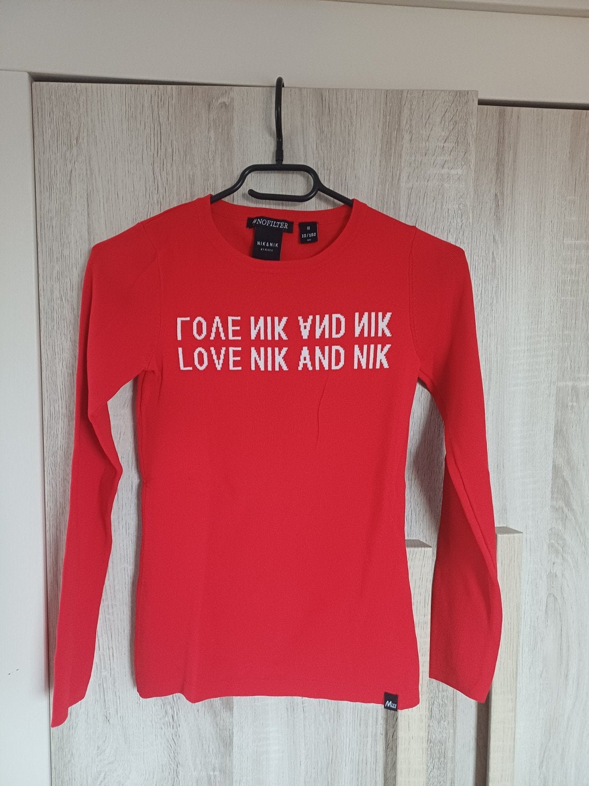 NIK&NIK longsleeve rood maat 152, Kinderen en Baby's, Kinderkleding | Maat 152, Gebruikt, Meisje, NIK&NIK, Ophalen of Verzenden