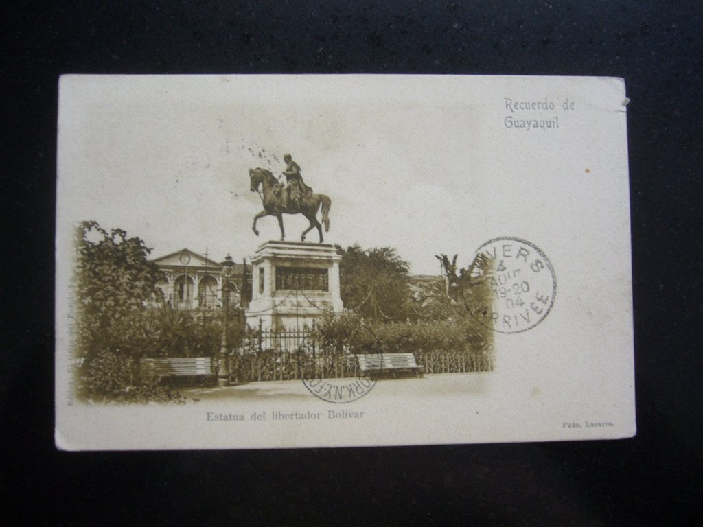 ESTATUA DEL LIBERTADOR BOLIVAR   1904, Ophalen of Verzenden, Voor 1920, Gelopen, Buiten Europa
