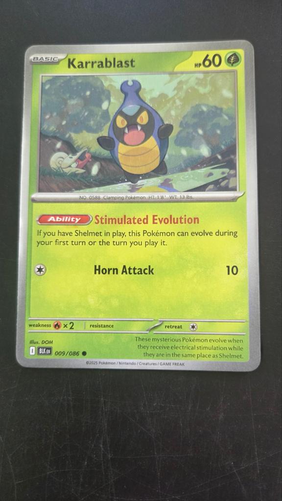 Karrablast 009/086 Pokemon Kaart, Verzenden, Zo goed als nieuw, Losse kaart