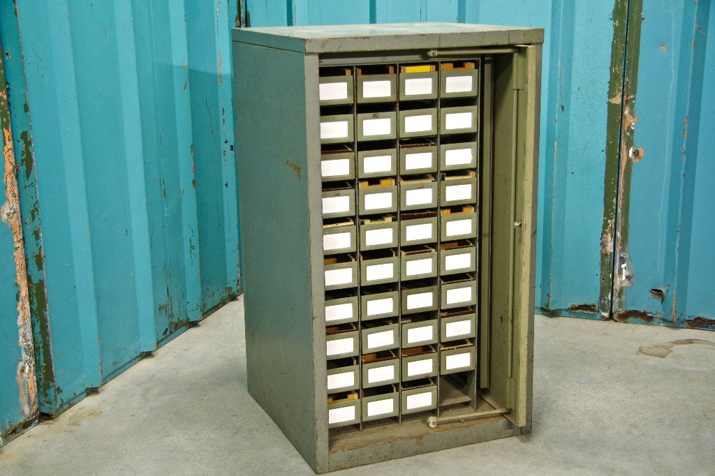 Industriele stalen kast lades industrieel vintage retro 60s, Ophalen, Gebruikt, 50 tot 100 cm, Minder dan 100 cm