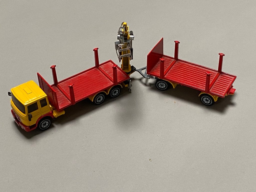 MAN Vrachtwagen met kraan en aanhanger (Siku), Hobby en Vrije tijd, Modelauto's | 1:50, Ophalen of Verzenden, Zo goed als nieuw