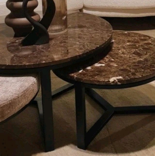 Salontafel Axis - Marmerlook - Nieuw in doos, 50 tot 100 cm, Modern, Industrieel, Rond, Nieuw
