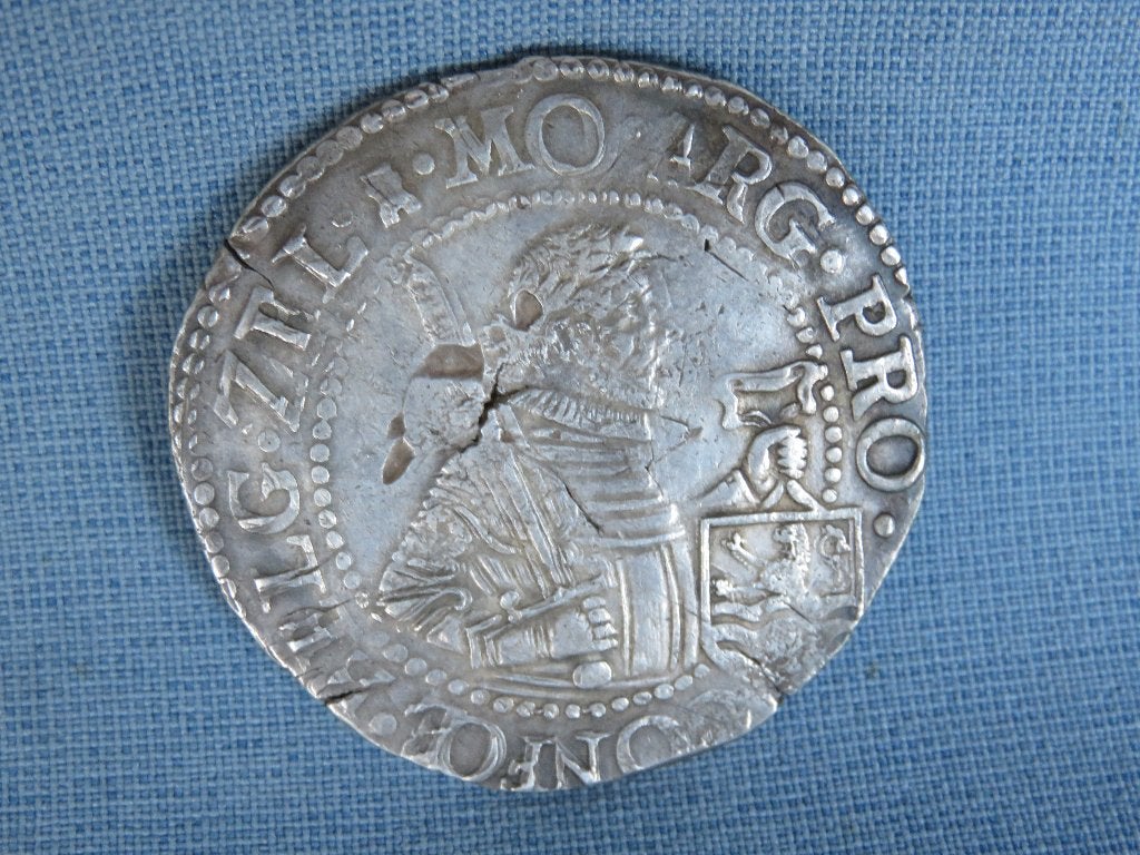 Rijksdaalder in zilver - Zeeland 1649 - bodemvondst, Vóór koninkrijk, Zilver, Losse munt, Overige waardes