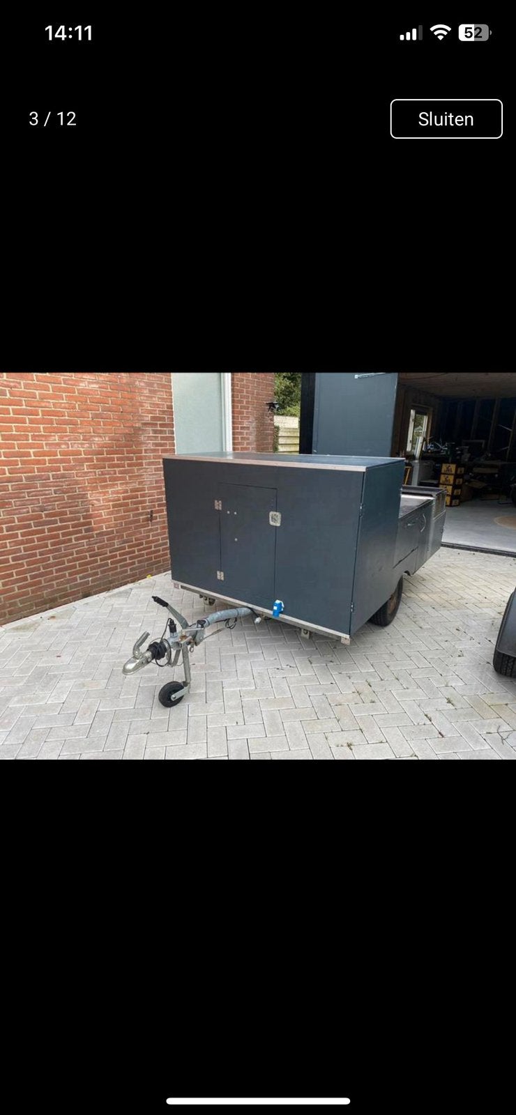 Complete mobiele buitenkeuken BBQ aanhanger horeca catering, Ophalen