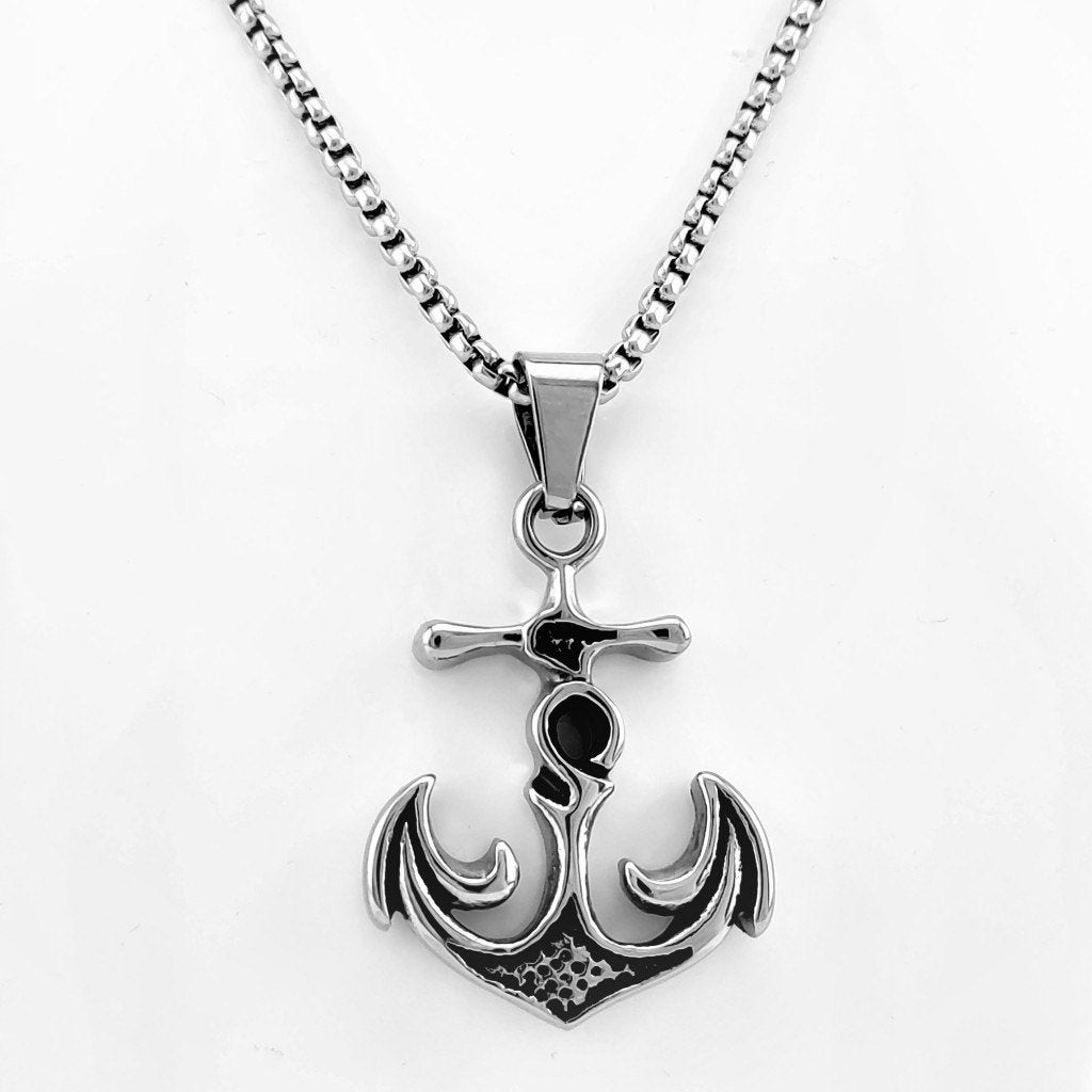 60cm x 3mm Jasseron Ketting + Ankerhanger Heren - Stalen, Birgitta-Gracht 33, 6465 EL Kerkrade, Nederland, Verzenden, Nieuw, Esde2