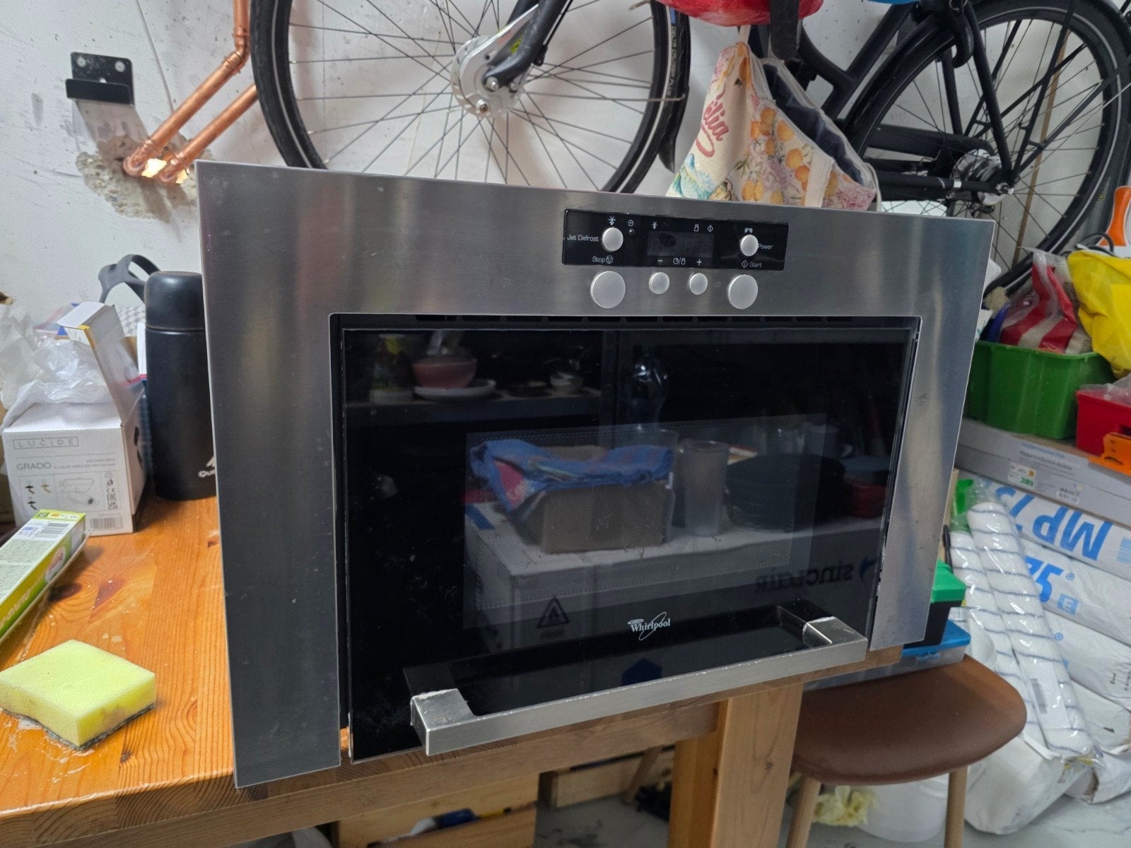 Whirlpool Inbouw Combimagnetron, Witgoed en Apparatuur, Ophalen, Gebruikt, Hete lucht, Magnetron