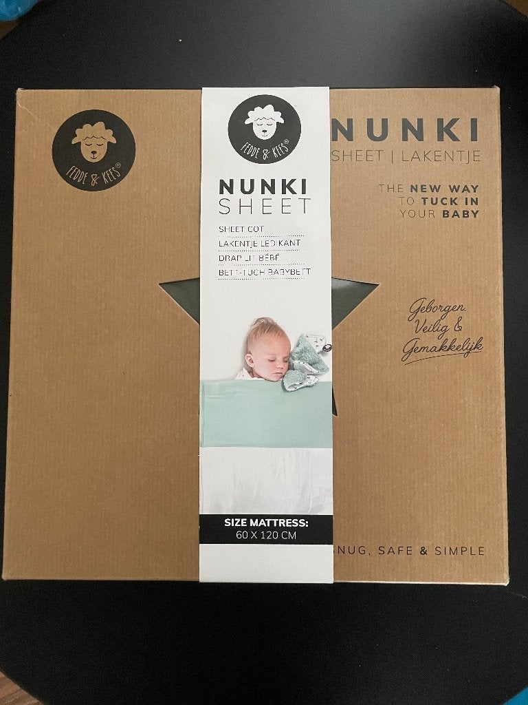 Fedde & Kees Nunki lakentje 60x120 cm, Kinderen en Baby's, Dekens, Slaapzakjes en Inbakerproducten, Groen, Nunki, Zo goed als nieuw