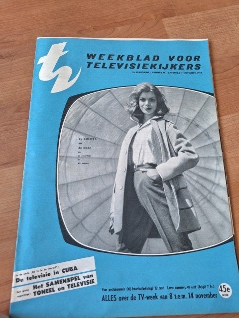 TV magazine 1959 Pipo de Clown Miss UK Simon Carmiggelt, Verzenden, Gelezen, Muziek, Film of Tv