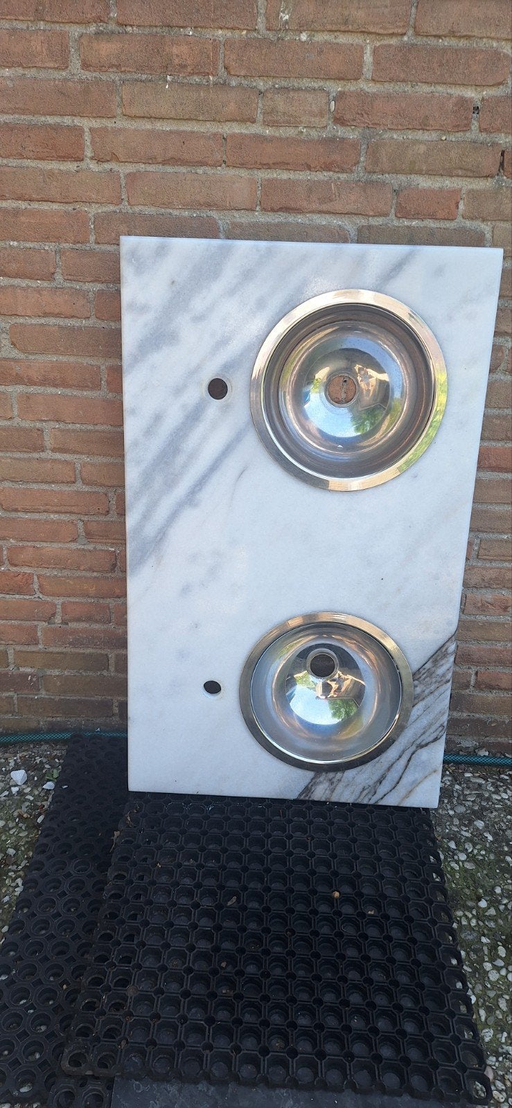 Wasbak marmer rvs bakjes maat 100x60x2 cm, Ophalen