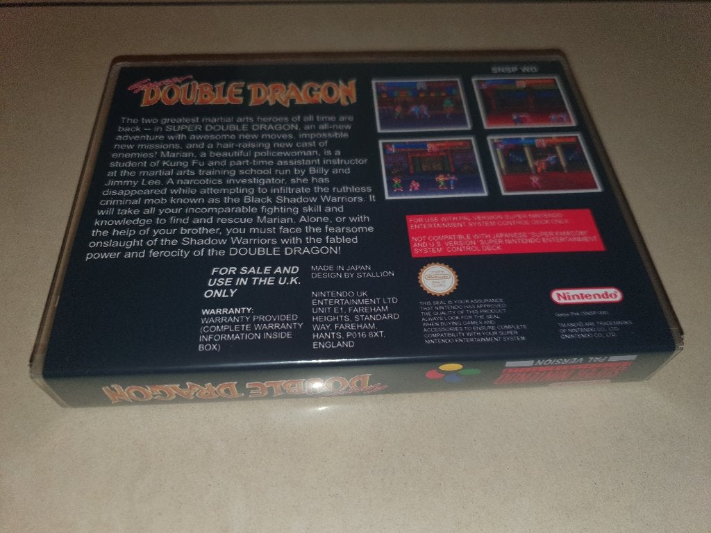 Super Double Dragon SNES Game Case, Spelcomputers en Games, Vechten, Verzenden, 1 speler, Zo goed als nieuw