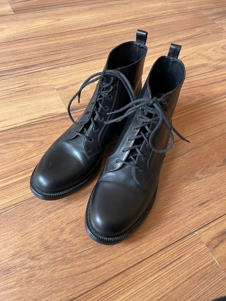 Zwarte leren veterschoenen van Saint Laurent, maat 39.5, Ophalen of Verzenden, Zo goed als nieuw, Zwart, Lage of Enkellaarzen