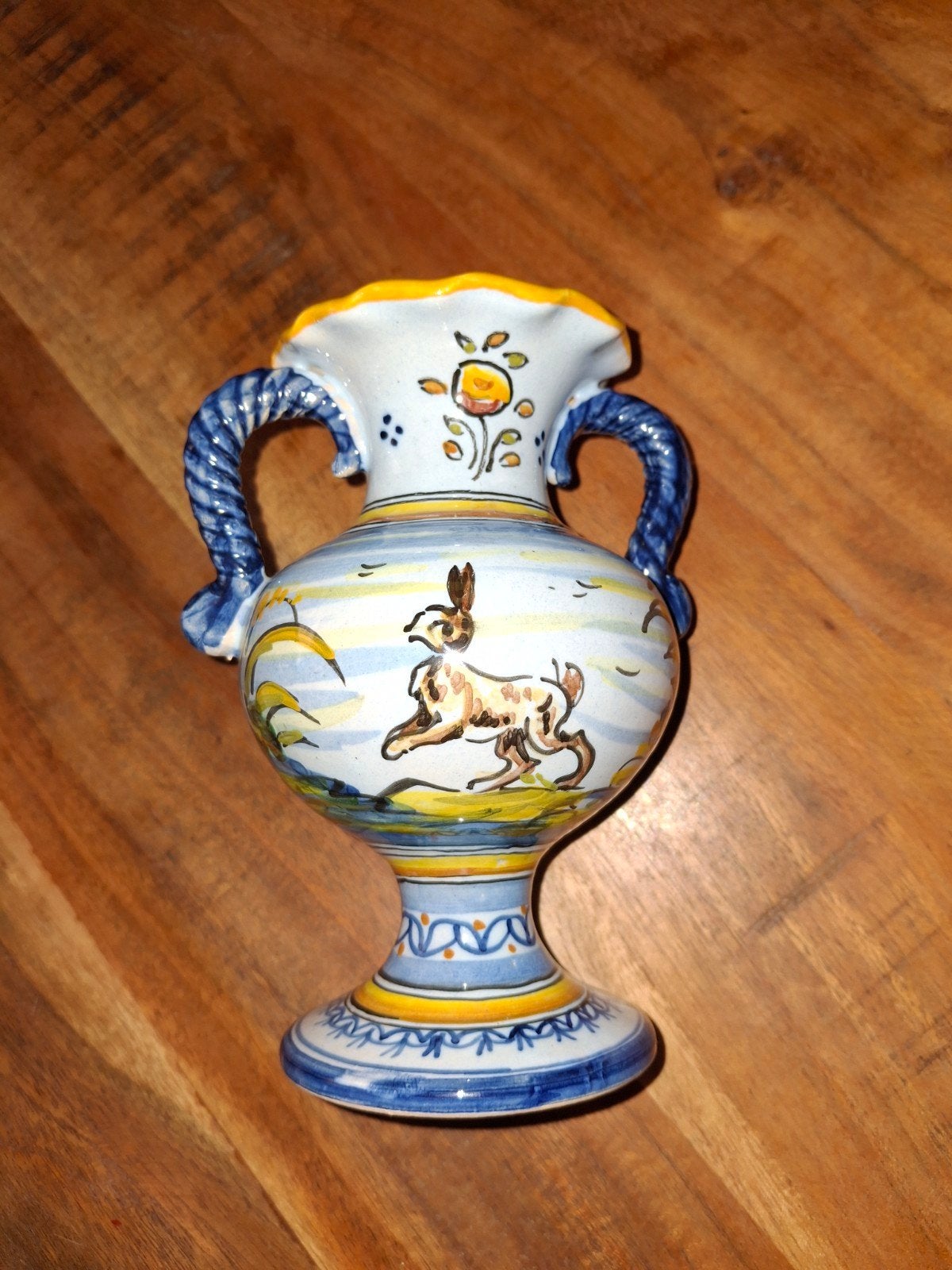 Vintage Majolica Sicilië Vaas Jaren '60-'80 Handgeschilderd, Ophalen of Verzenden