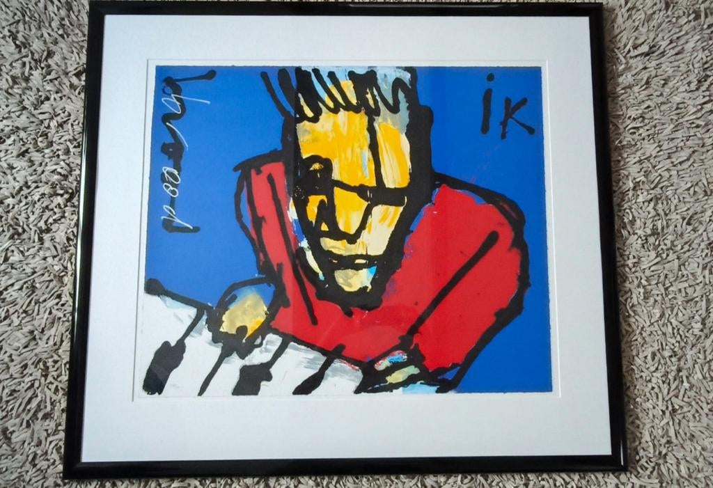 Herman Brood Zeefdruk 'Ik' (238/250) - Ingelijst, Antiek en Kunst, Ophalen of Verzenden