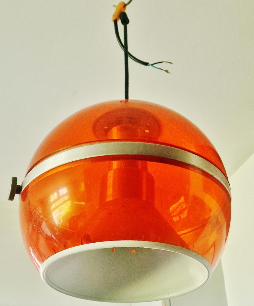SPACE AGE vintage design Oranje-Alu beauty DIJKSTRA lampen, Gebruikt, Mid-century modern Space Age, Ophalen of Verzenden, Overige materialen