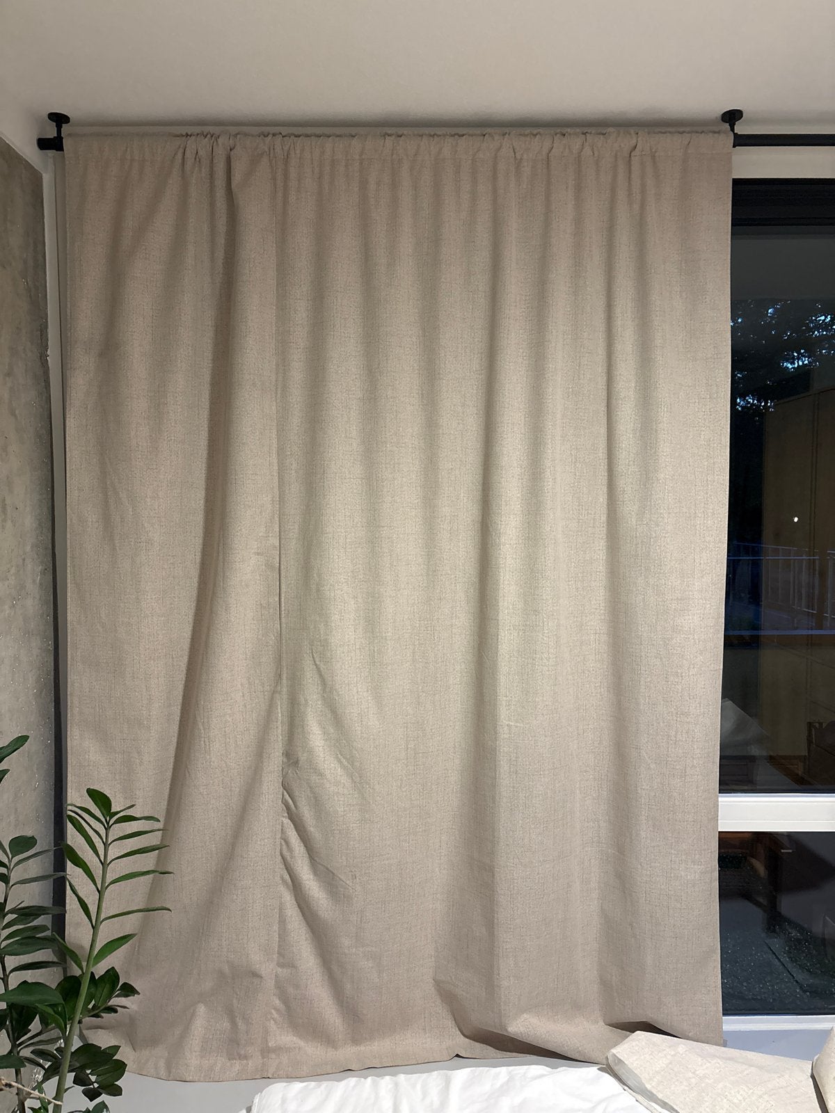 Lichtbeige gordijn - Nieuw - 2 stuks, Overige materialen, 200 cm, Verduisterend, Beige