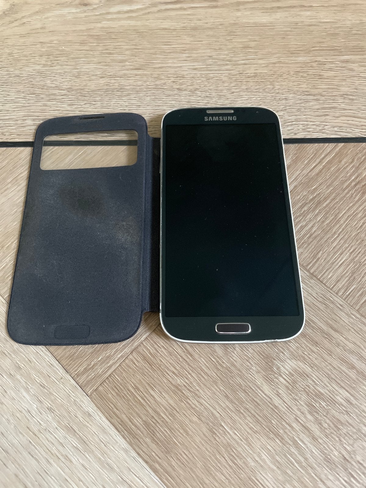 Samsung Galaxy S4 met hoesje - Zwart, Gebruikt, Zwart, Touchscreen, Ophalen of Verzenden