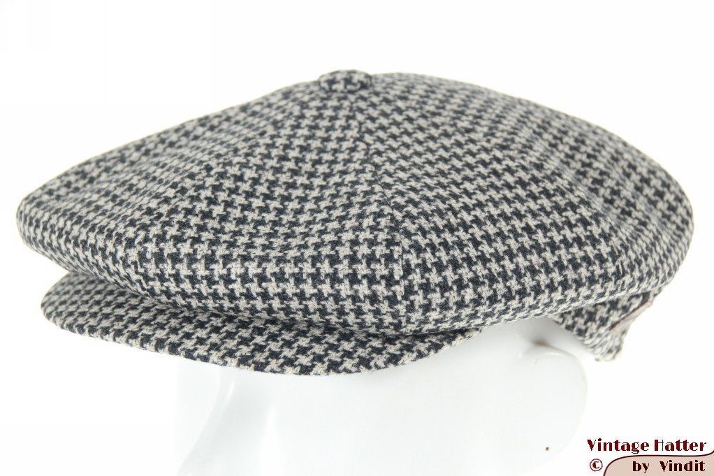 Paperboy pet Borsalino Travel zwart wit pied de poule 54 =XS, Borsalino, Nieuw, Ophalen of Verzenden, Pet