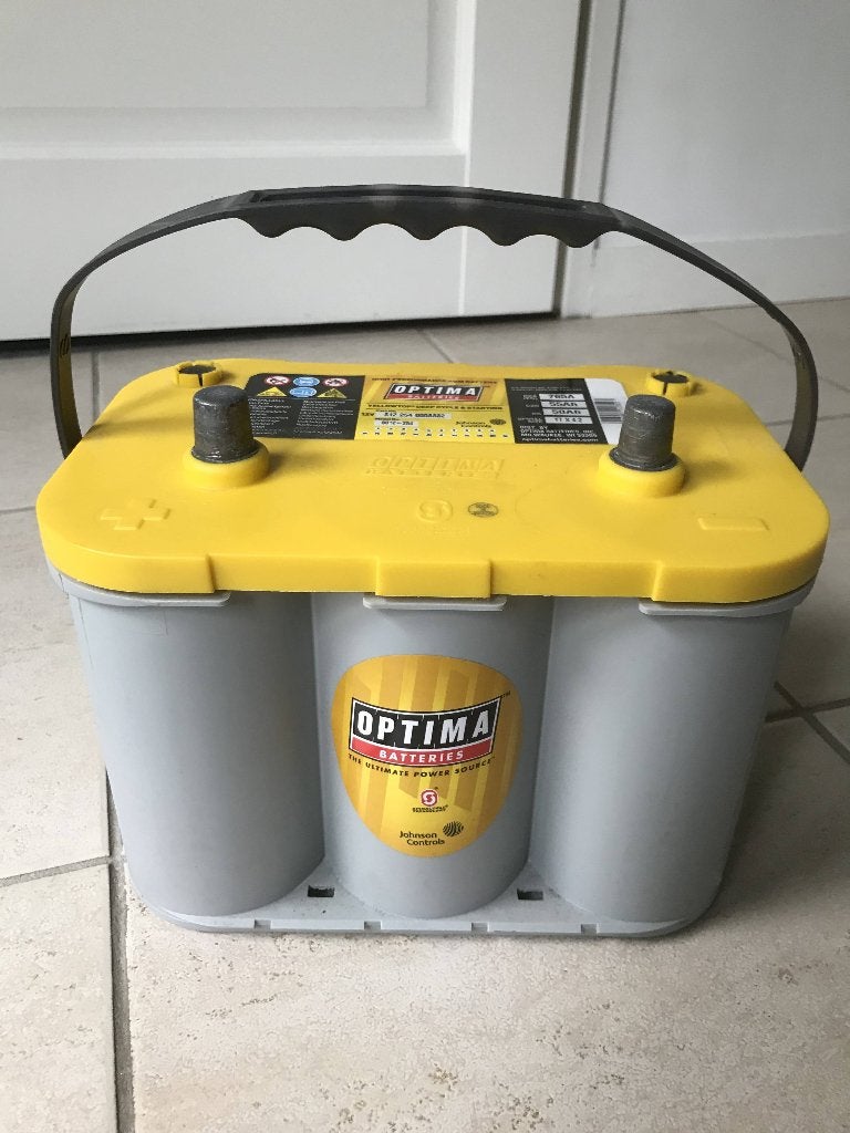 Optima Yellowtop 55Ah accu voor caravan mover, Ophalen, Gebruikt