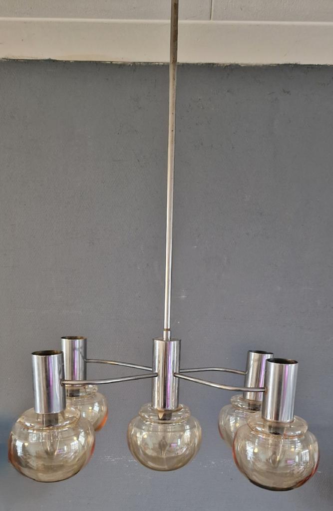 mid-century hanglamp, toegeschreven aan sciolari, Ophalen, Gebruikt, Minder dan 50 cm