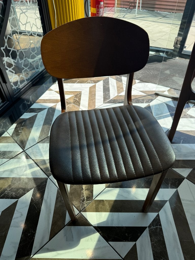 Stoel leer, Huis en Inrichting, Stoelen, Ophalen, Gebruikt, Bruin, Vijf, Zes of meer stoelen