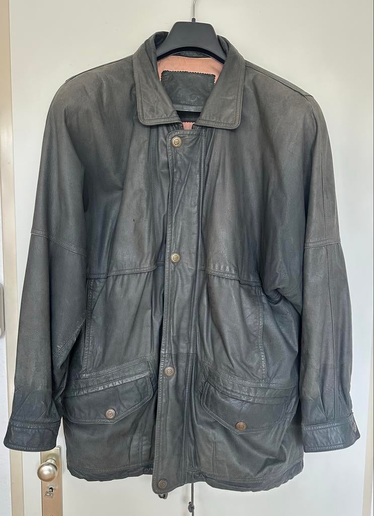 Leren herenjas Donar XL, Kleding | Heren, Jassen | Winter, Ophalen of Verzenden, Gedragen, Maat 56/58 (XL), Zwart