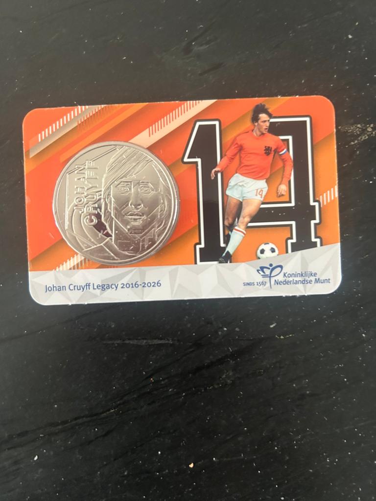 JOHAN CRUYFF herdenkingsmunt 2016 - 2026, Postzegels en Munten, Ophalen of Verzenden, Overige waardes, Losse munt, Zilver
