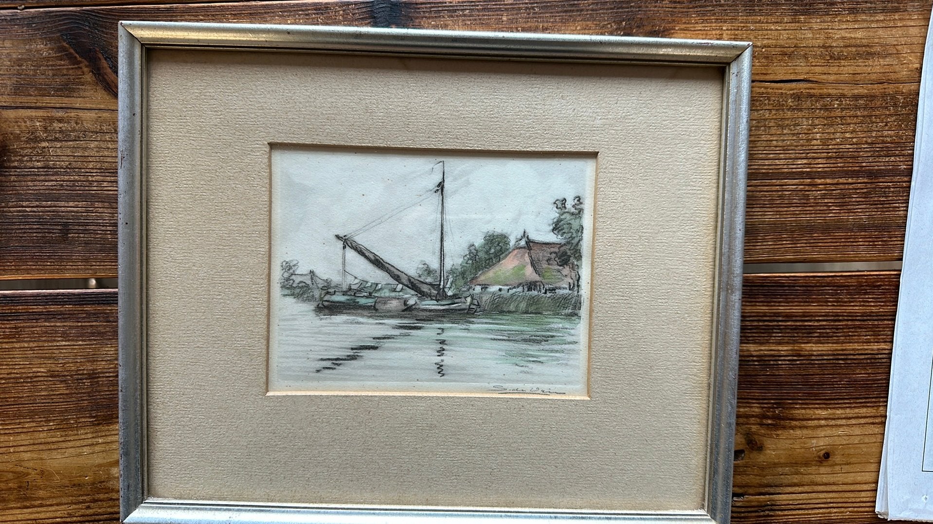Aquarel van S.de Vries, Ophalen of Verzenden