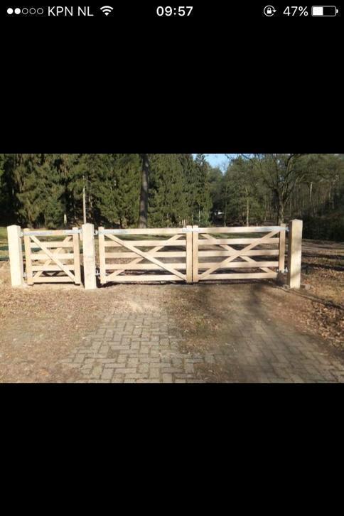 Poort tuinhek Boerenlandhek natuurlijk hout oprit erf, Gerard Krale, Nieuw, Ophalen of Verzenden, Info@gkrale.nl