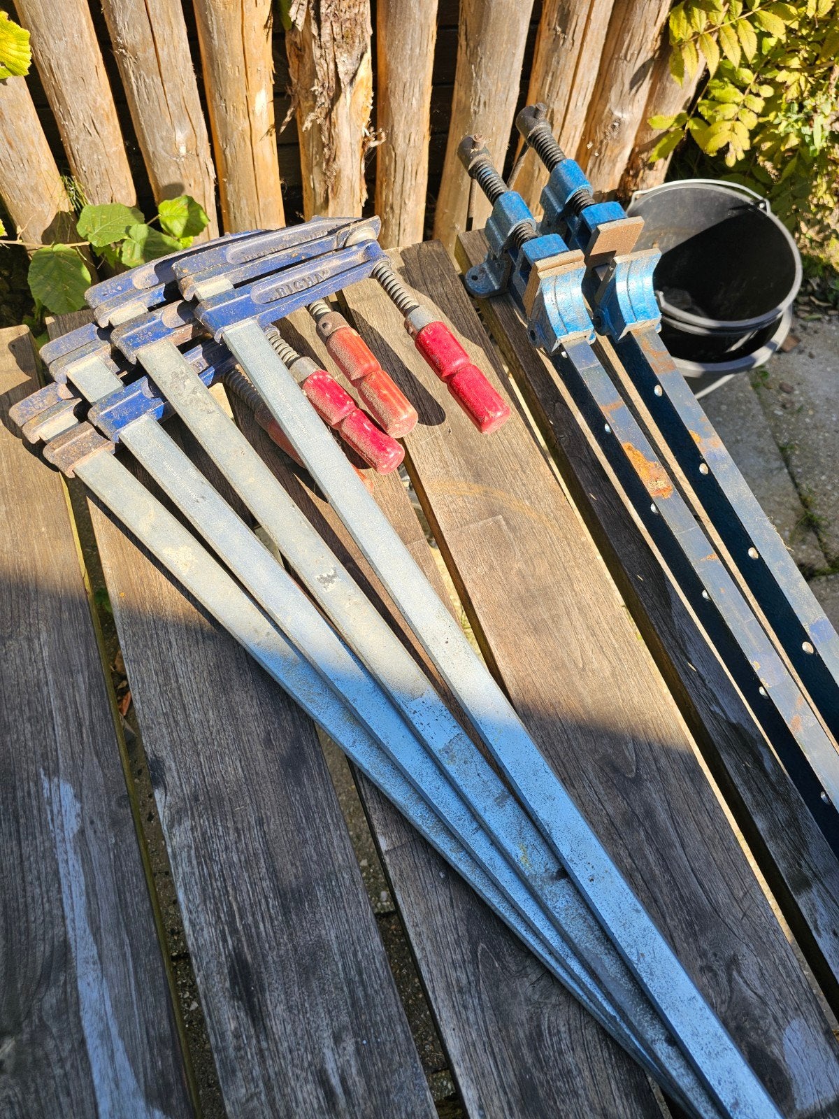 vier lijmklemmen (1500mm) twee sergeants (1200mm), Doe-het-zelf en Verbouw, Ophalen of Verzenden, Zo goed als nieuw