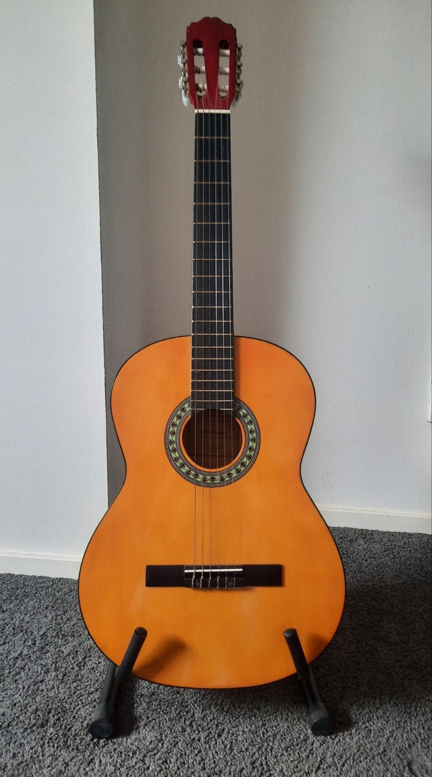 Akoestische gitaar + toebehoren, Muziek en Instrumenten, Ophalen, Zo goed als nieuw, Klassieke of Spaanse gitaar