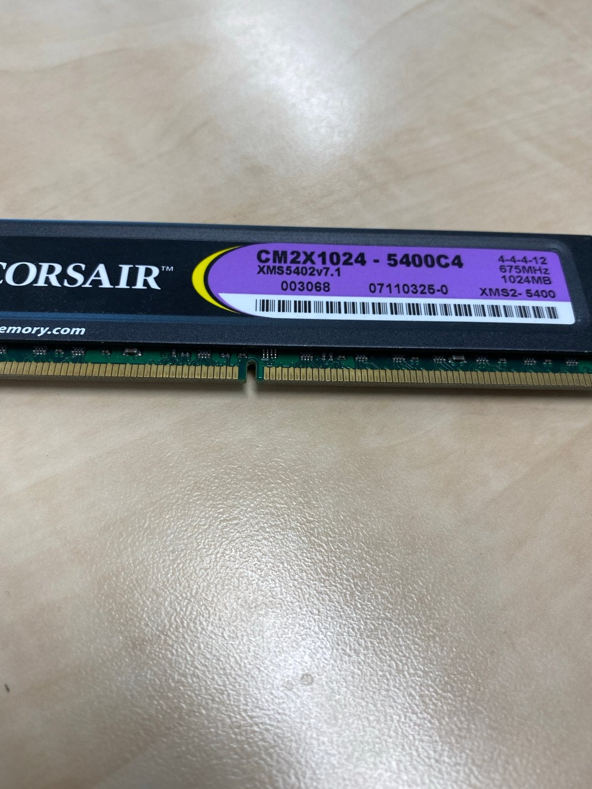Corsair XMS2 1GB DDR2 RAM Geheugenmodule 675MHz, Computers en Software, RAM geheugen, Gebruikt, Server, Ophalen of Verzenden, DDR2
