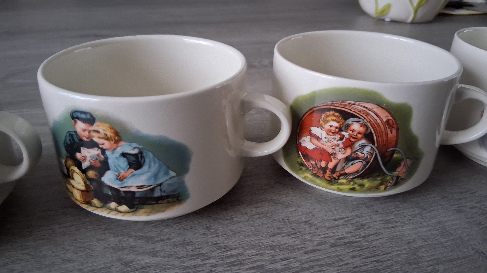 4 Villeroy en Boch soepkoppen, Ophalen, Porselein, Overige stijlen, Kop(pen) en/of Schotel(s)