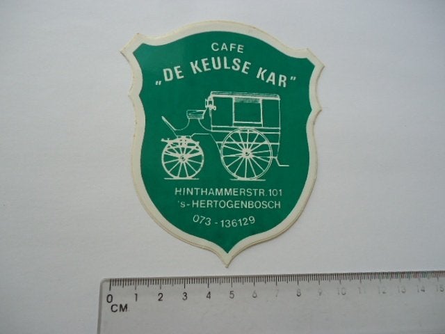 sticker oud Keulse Kar cafe den bosch oeteldank horeca, Verzenden, Zo goed als nieuw, Bedrijf of Vereniging