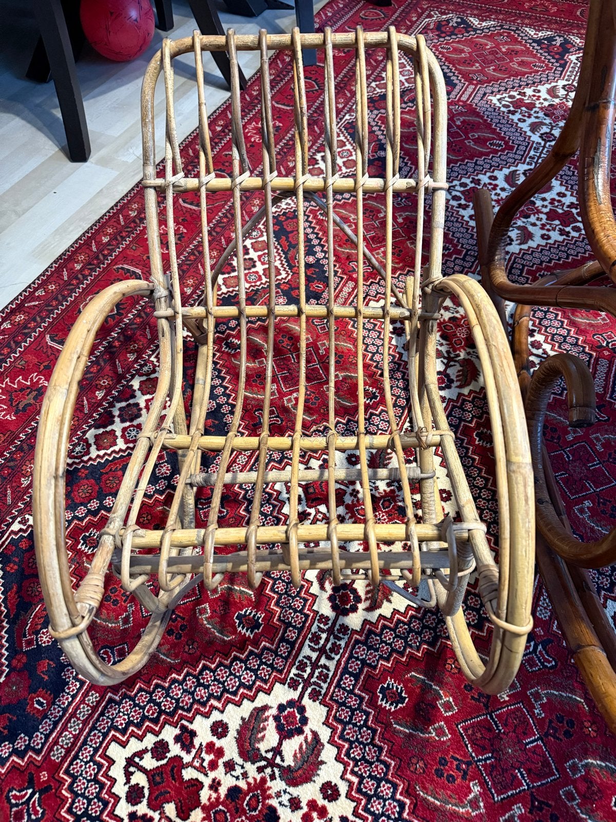 Vintage rotan kinderstoel, Ophalen of Verzenden, Gebruikt, Overige typen