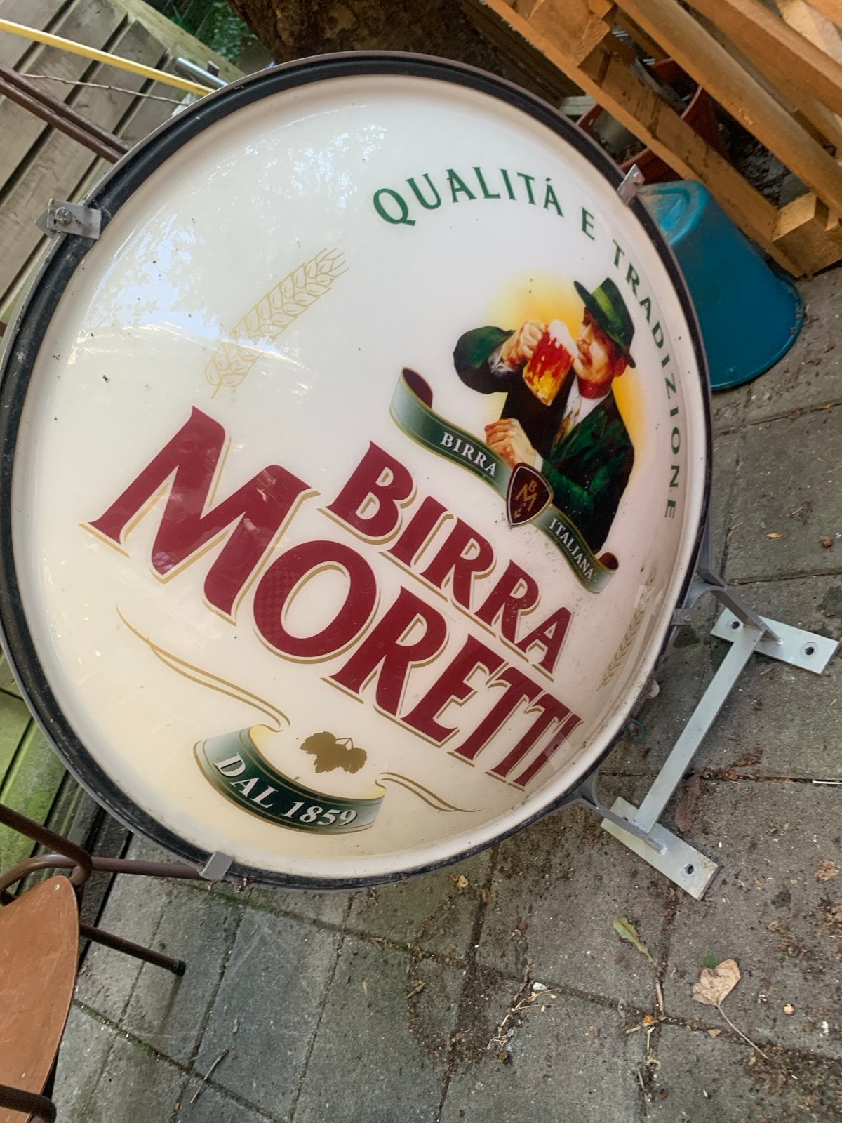 Birra Moretti Lichtbak Reclamebord - Vintage, Verzamelen, Ophalen of Verzenden, Gebruikt, Lichtbak of (neon) lamp