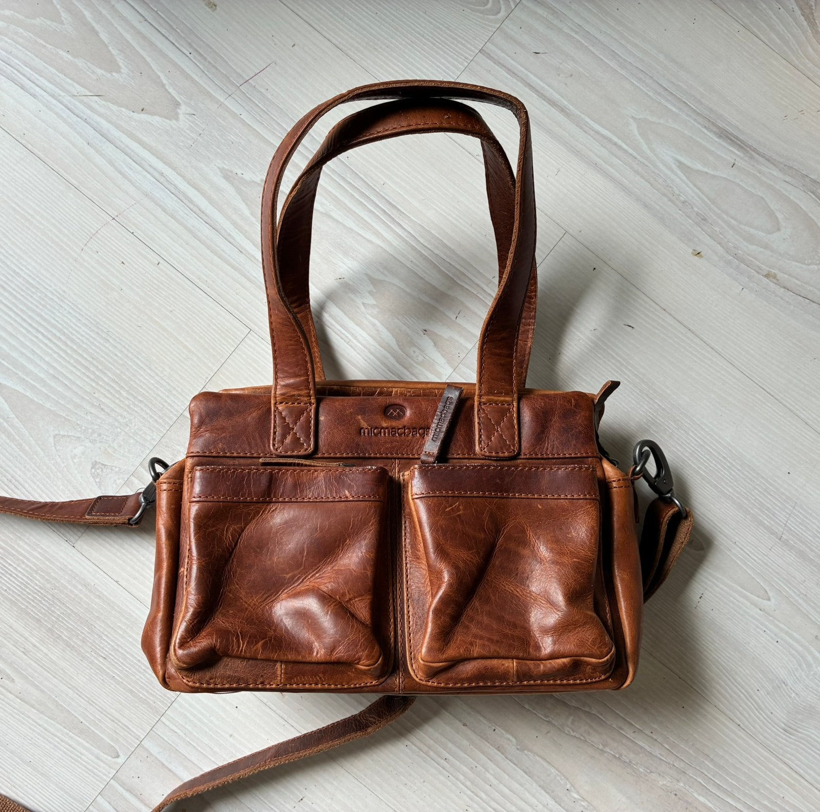 Leren tas van micmacbaqs, Ophalen of Verzenden, Gebruikt