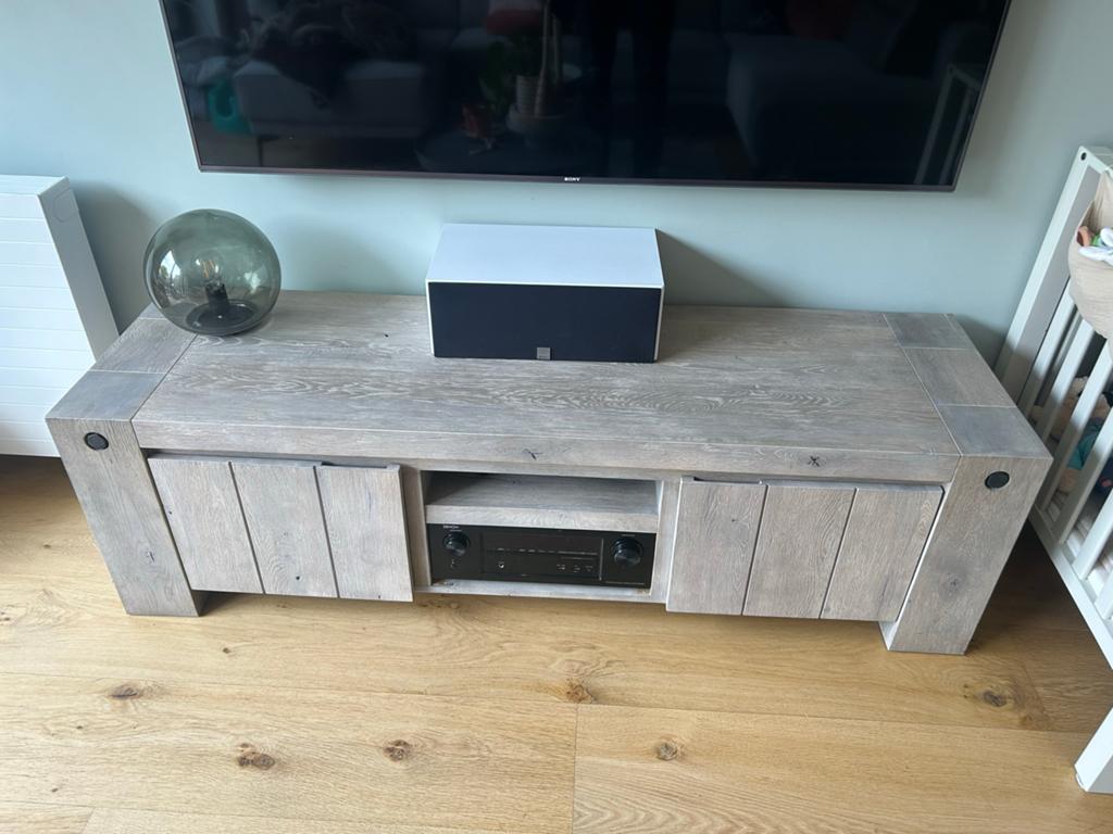 De Bommel Robuust TV-meubel& Salontafel Set Landelijke Stijl, Ophalen, 150 tot 200 cm, Zo goed als nieuw, Minder dan 100 cm