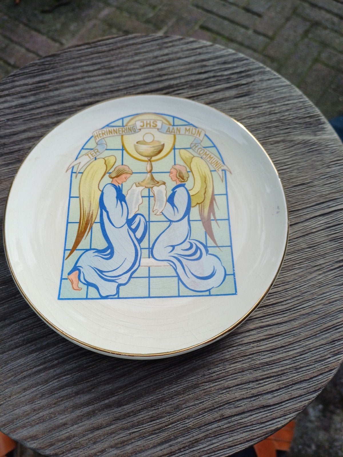 Katholiek Herinneringsbordje Eerste Communie, Antiek en Kunst, Ophalen of Verzenden