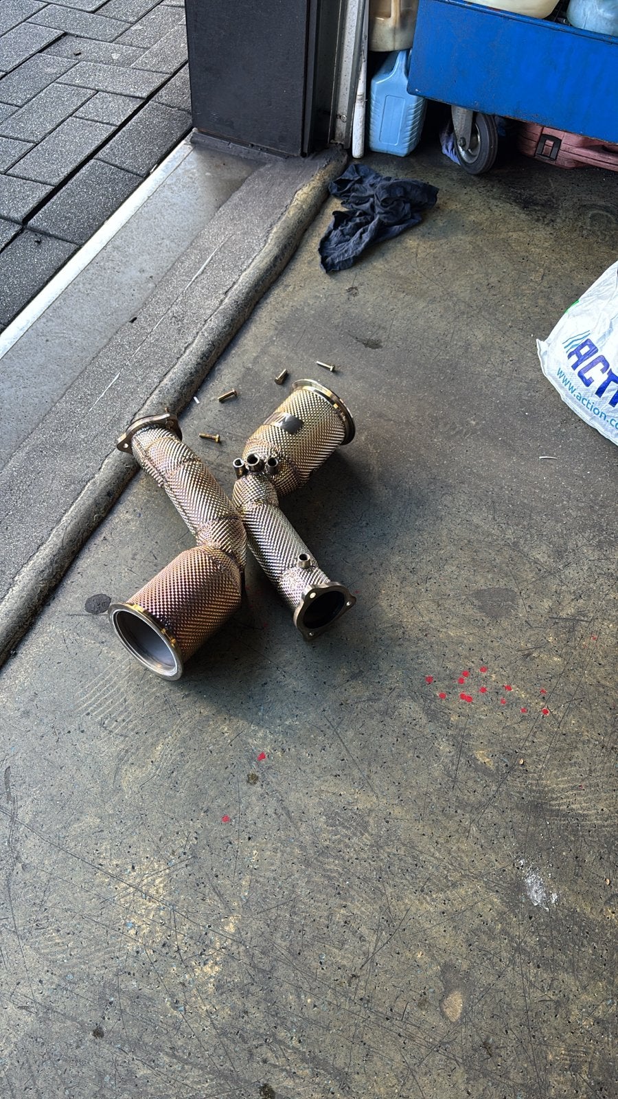 RS4 Downpipe Decat met Hitteschild (2022, 1200 km), Auto-onderdelen, Ophalen of Verzenden, Gebruikt, Audi