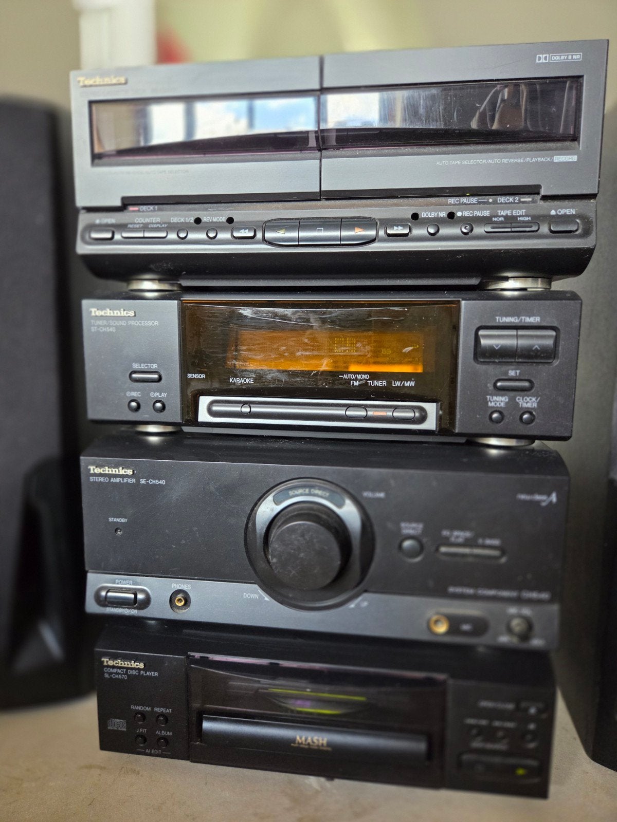 Technics Stereo Set met Speakers en Afstandsbediening, Audio, Tv en Foto, Stereo-sets, Gebruikt, Cassettedeck, Losse componenten