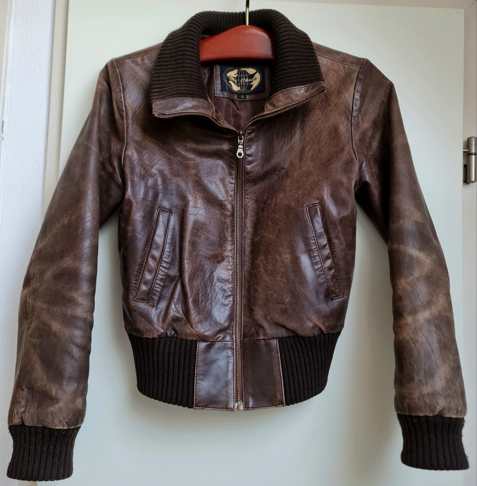 Jack jas leer vintage bruin maat S  kort pilotenjack stoer, Kleding | Dames, Ophalen, Gedragen, Maat 36 (S), Bruin
