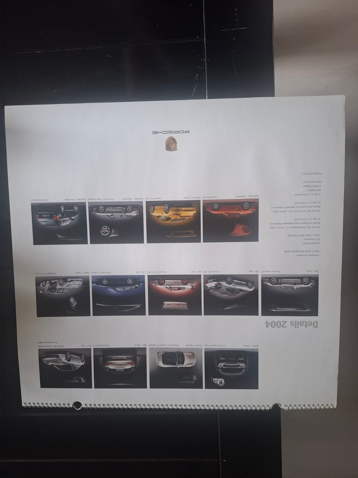 Porsche kalender 2004, Ophalen, Auto's