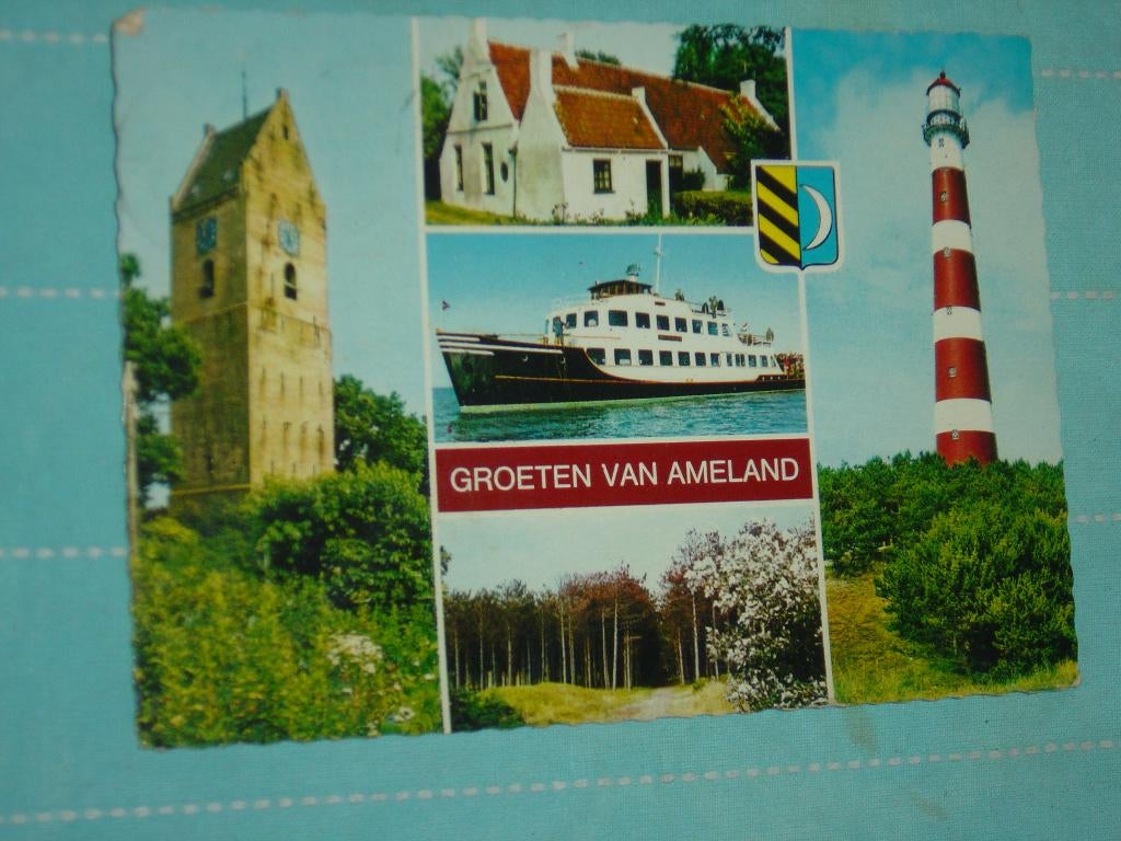 3) kleuren ansichtkaart Ameland, Ophalen of Verzenden, 1980 tot heden, Gelopen, Waddeneilanden