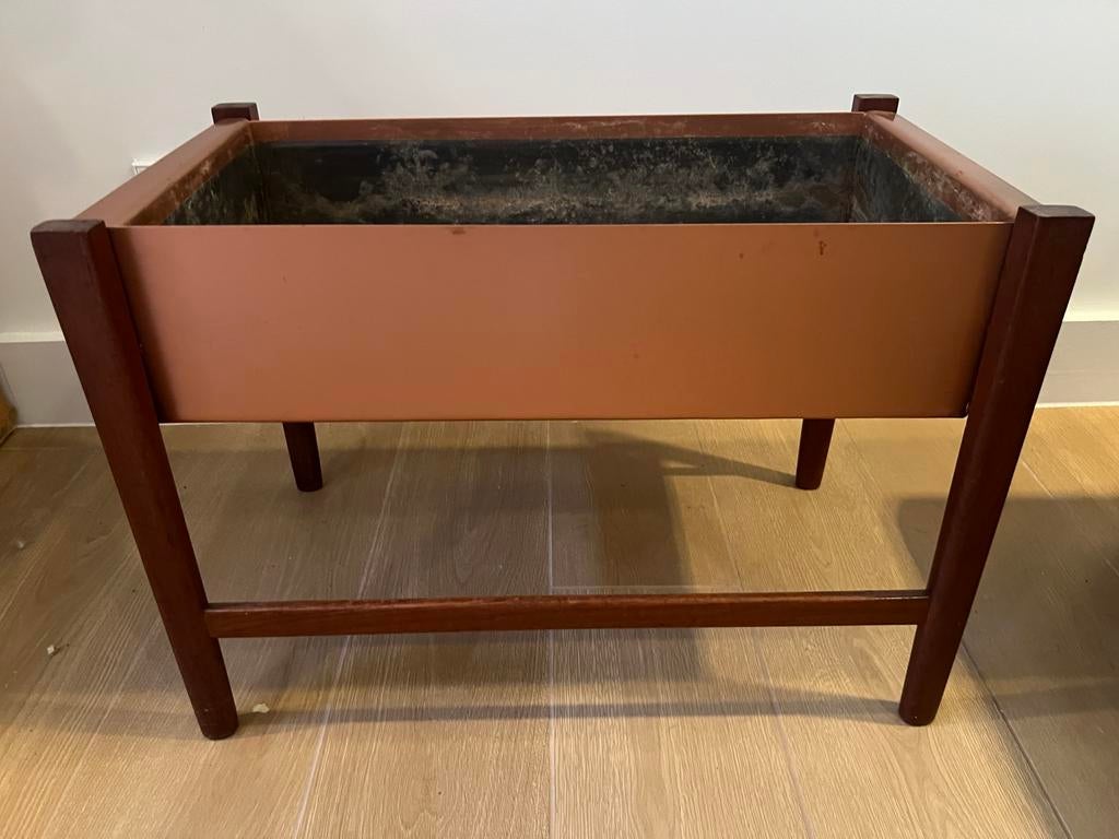 Vintage Danish Design Plantenbak Teak Mid Century Design, Ophalen, Minder dan 50 cm, Teakhout, Danish Deens Design -  Mid Century