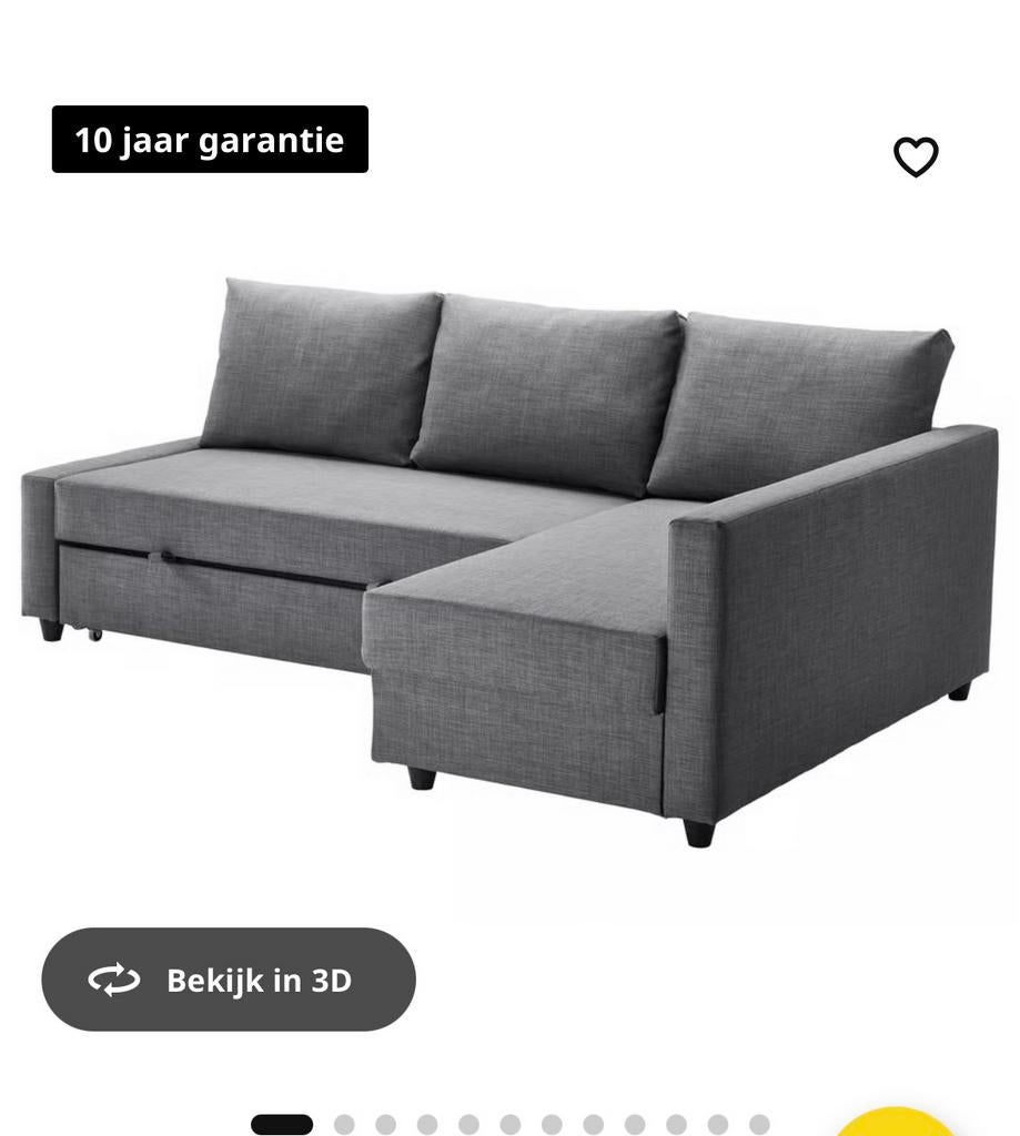 Ikea slaapbank FRIHETEN Nieuw, Tweepersoons, Grijs, Zo goed als nieuw, 200 cm
