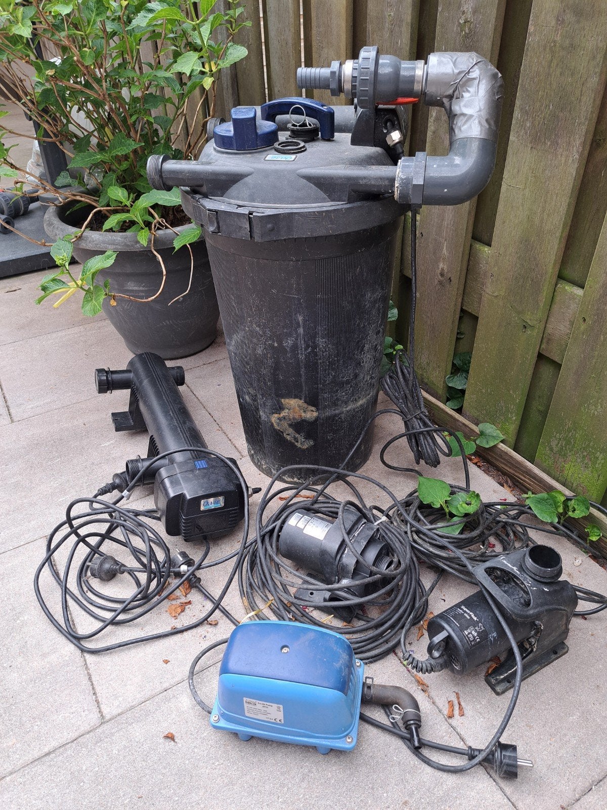 Complete vijverfilterset met pomp en beluchter, Tuin en Terras, Vijver-toebehoren, Ophalen, Gebruikt, Vijverfilter