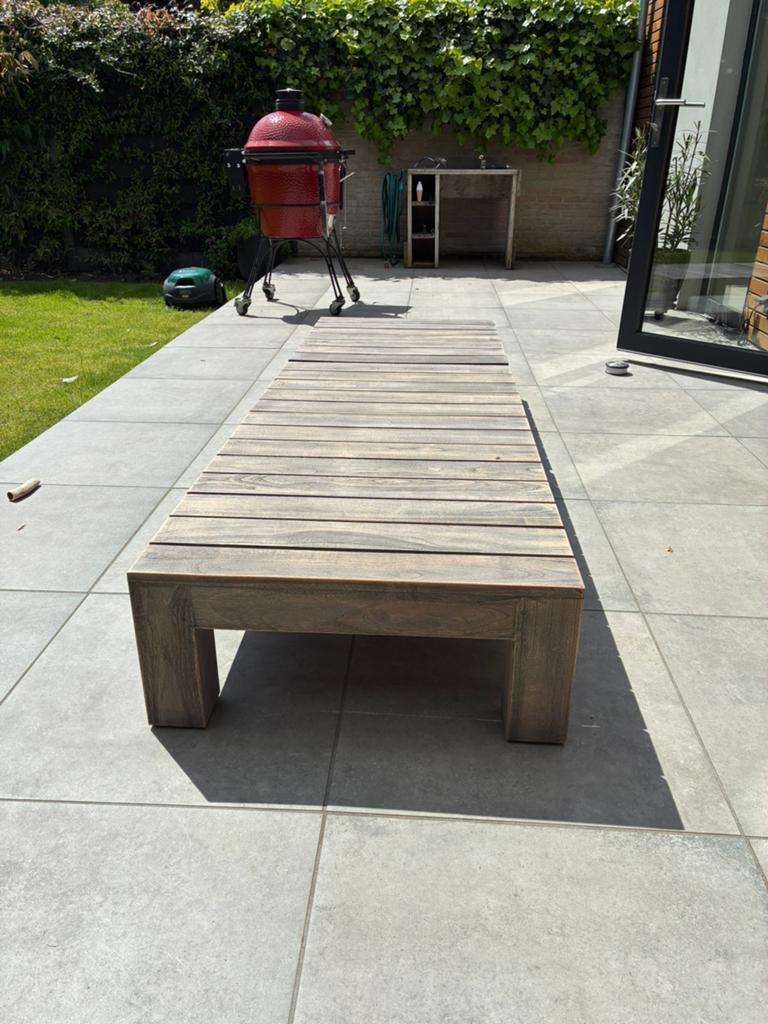 Teak ligbed, Tuin en Terras, Ligbedden, Ophalen of Verzenden, Nieuw, Teakhout