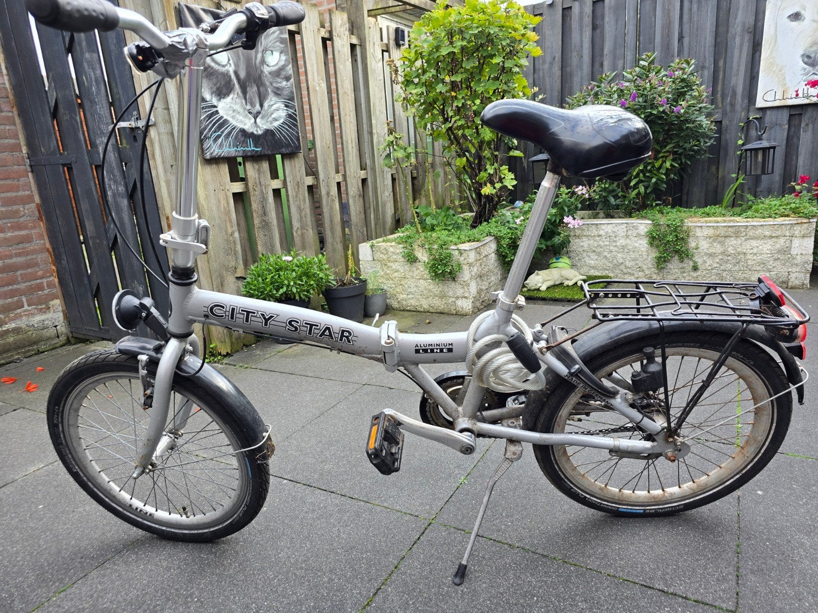 City Star vouwfiets - Ideaal voor woon-werkverkeer, Fietsen en Brommers, 20 inch of meer, Gebruikt, Velgrem, Versnellingen